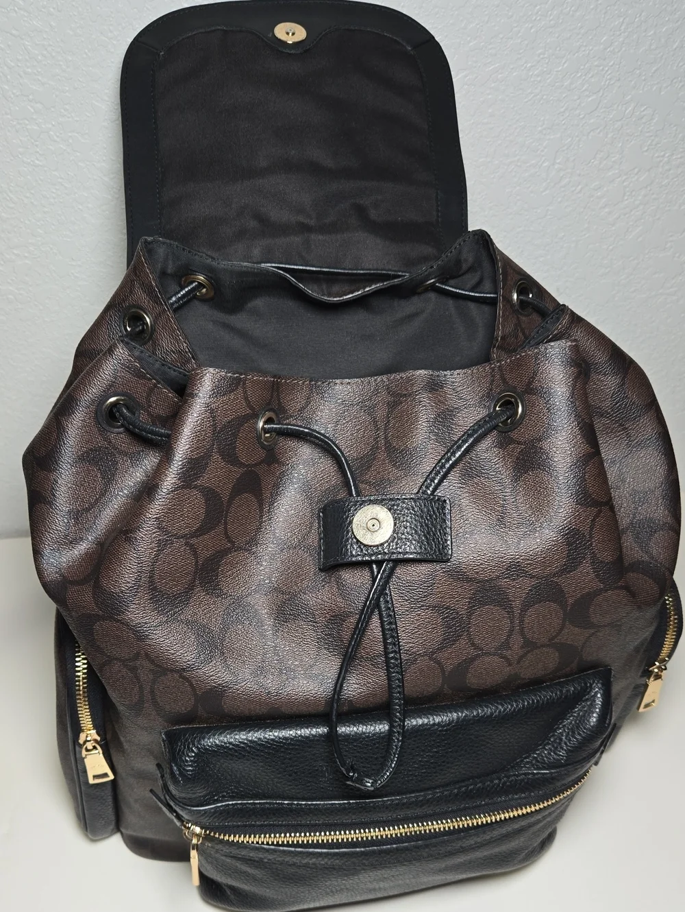 COACH Baby Backpack in Signature Canvas & Leather CZ187
