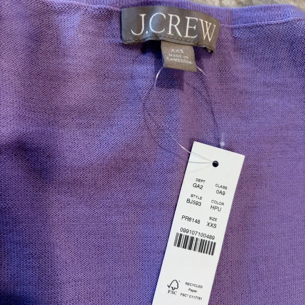 J. Crew Halle Merino Wool Purple Sweater