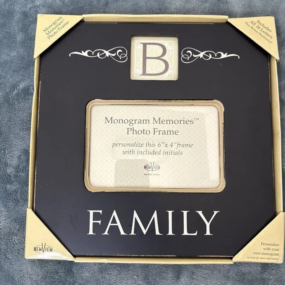 New View Monogram Memories Photo Frame 4x6 With All 26 Letters Personalize