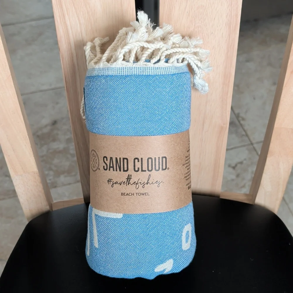 Sand Cloud Turkish Cotton Beach Towel With Whale Tail Design 🐋 NWT