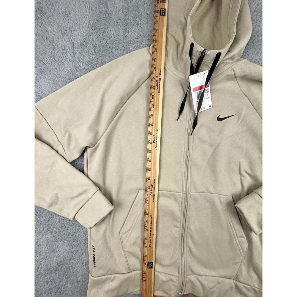 Nike Therma-FIT Full Zip Training Hoodie Mens Size Large Beige DQ4830-251