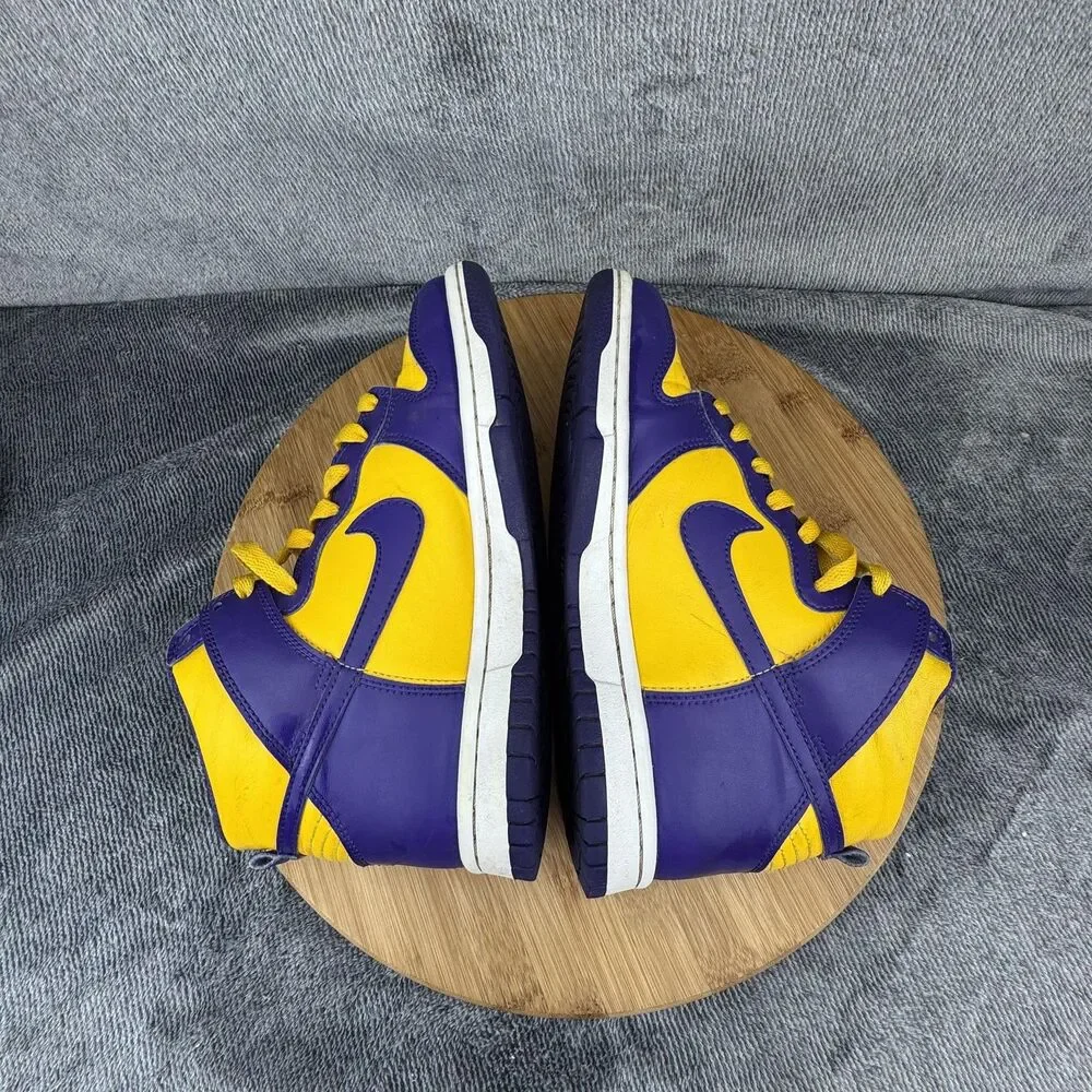 Nike Dunk High Shoes Youth Size 4Y Lakers Basketball DZ4454-500 Sneakers