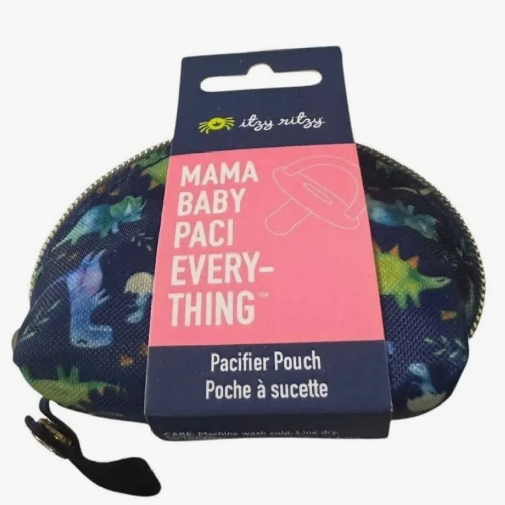 Itzy Ritzy Pacifier Pouch Bag Everything Dinosaur Paci Binky Binki