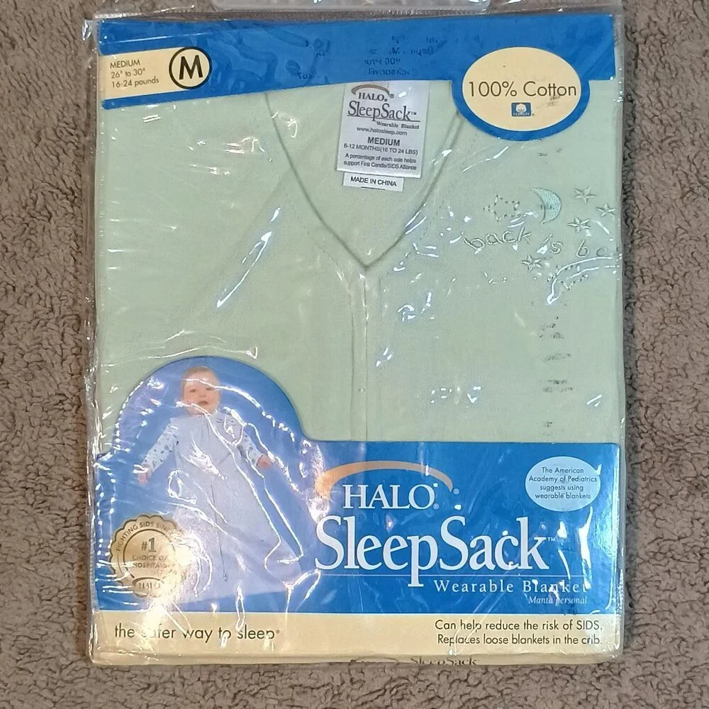 HALO/SleepSack Wearable Blanket/Unisex Medium 6-12M/Light Green 16-24lbs**