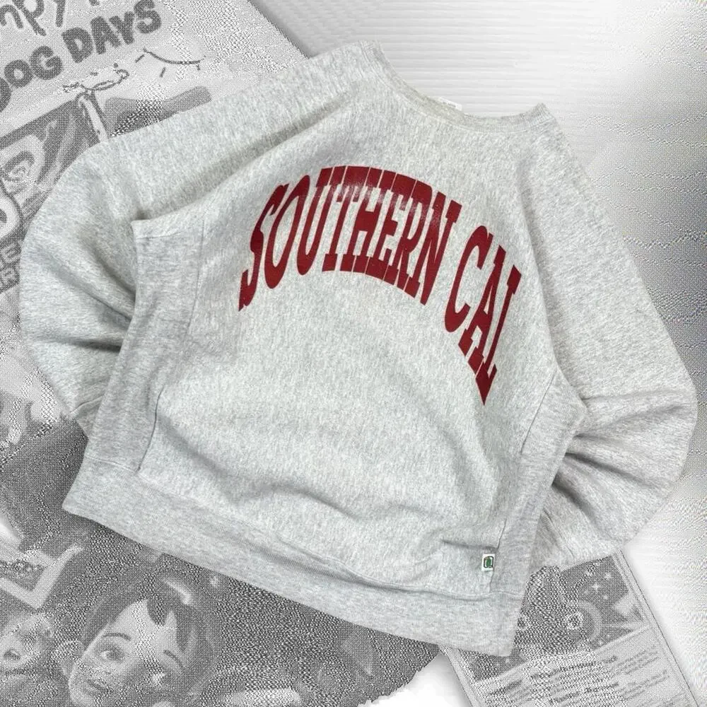 Vintage Desert Sportswear Heavyweight Gray & Red Southern California Pullover