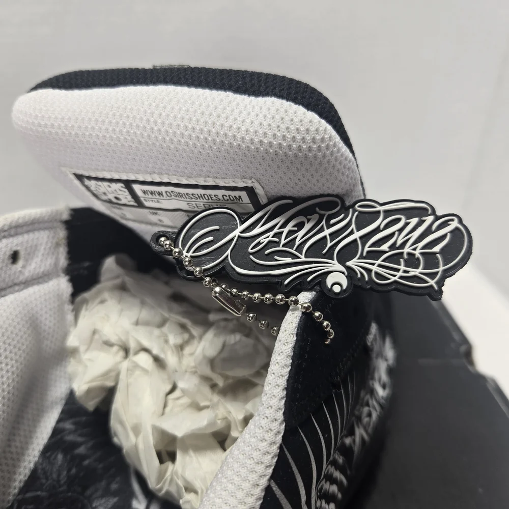 Osiris Serve x Maxx242 Prayers Black and White Graphic Sneakers Men's Size 8.5