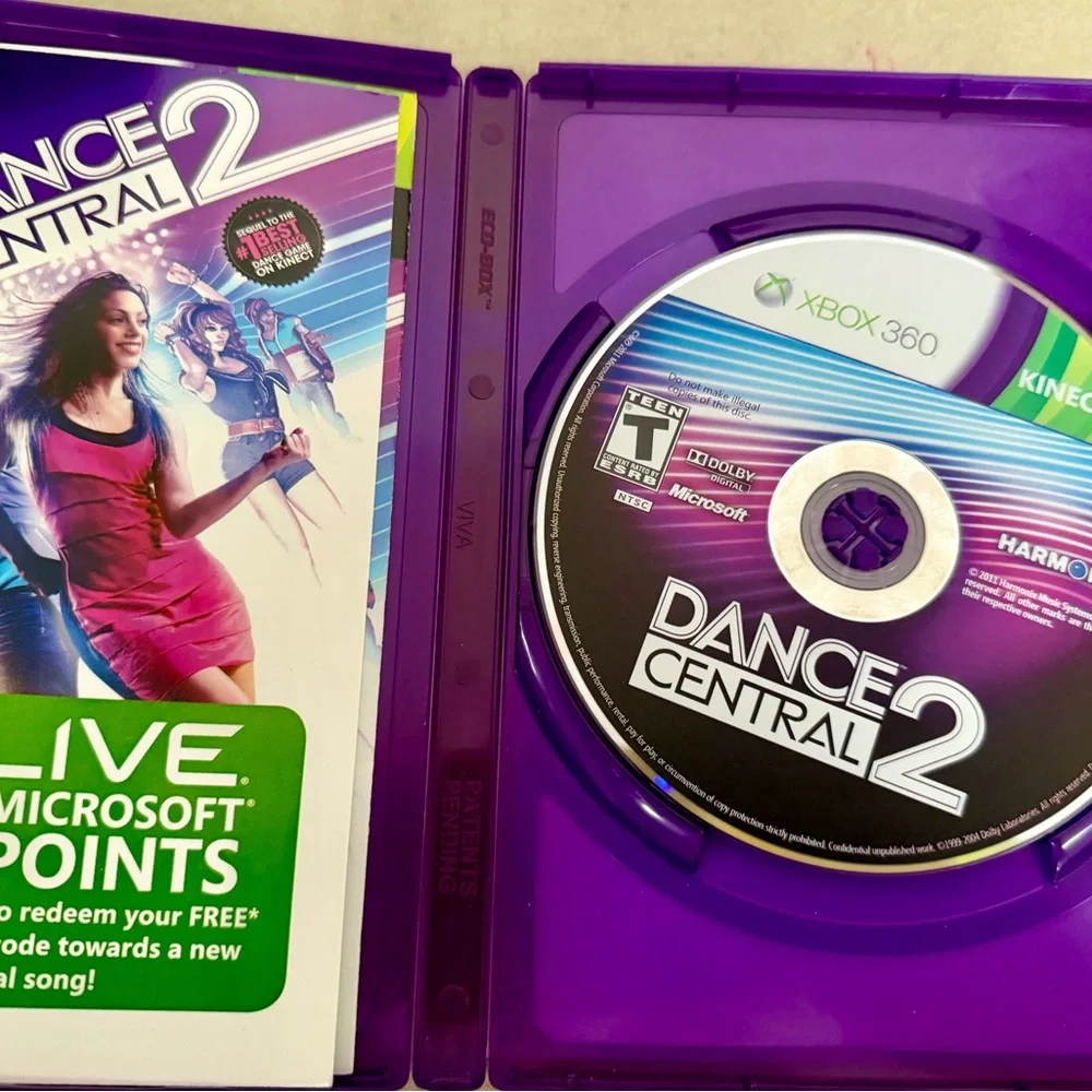 Dance LOT Dance Central 2 & Just Dance 3 Xbox 360 Kinect both WORK