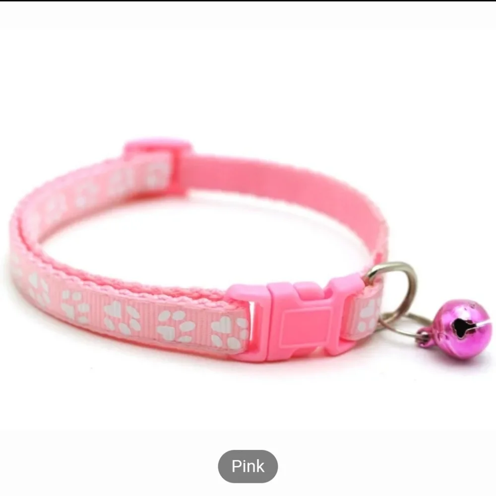 5/$20 or 3/$15 🐱🐾🐶 Cat/Dog Adjustable Paw Print Collar w Matching Bell NWT