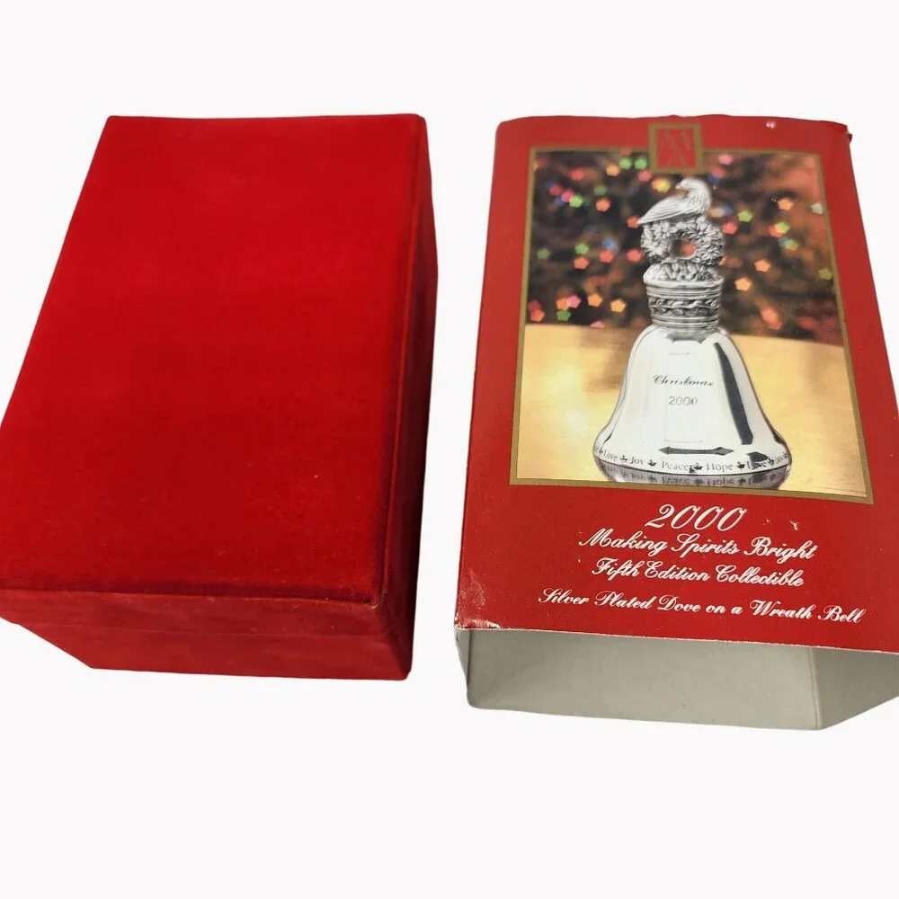 Madison Avenue Christmas Bell 2000 Silver Plated Making Spirits Bright Collector