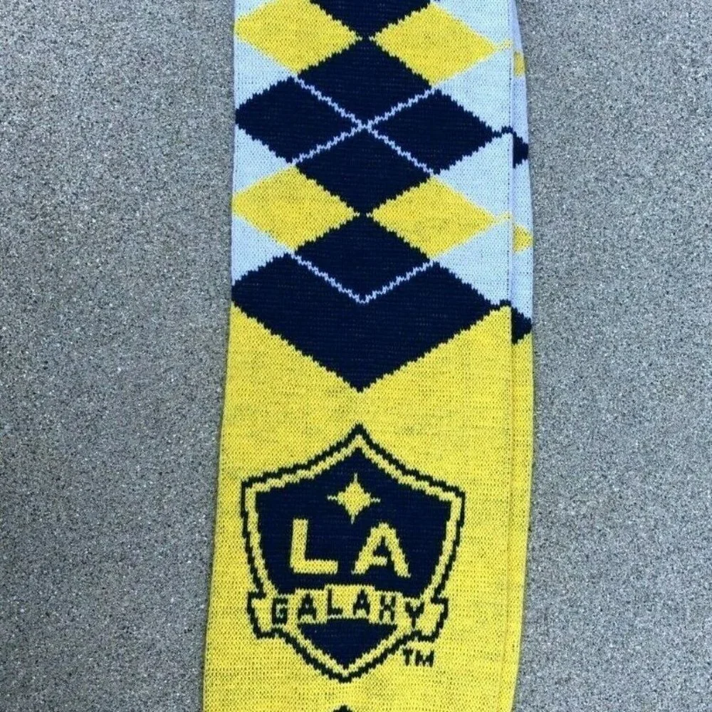 LA GALAXY MLS Soccer Los Angeles Argon Fringe Tassel Neck Scarf​​​​​​​