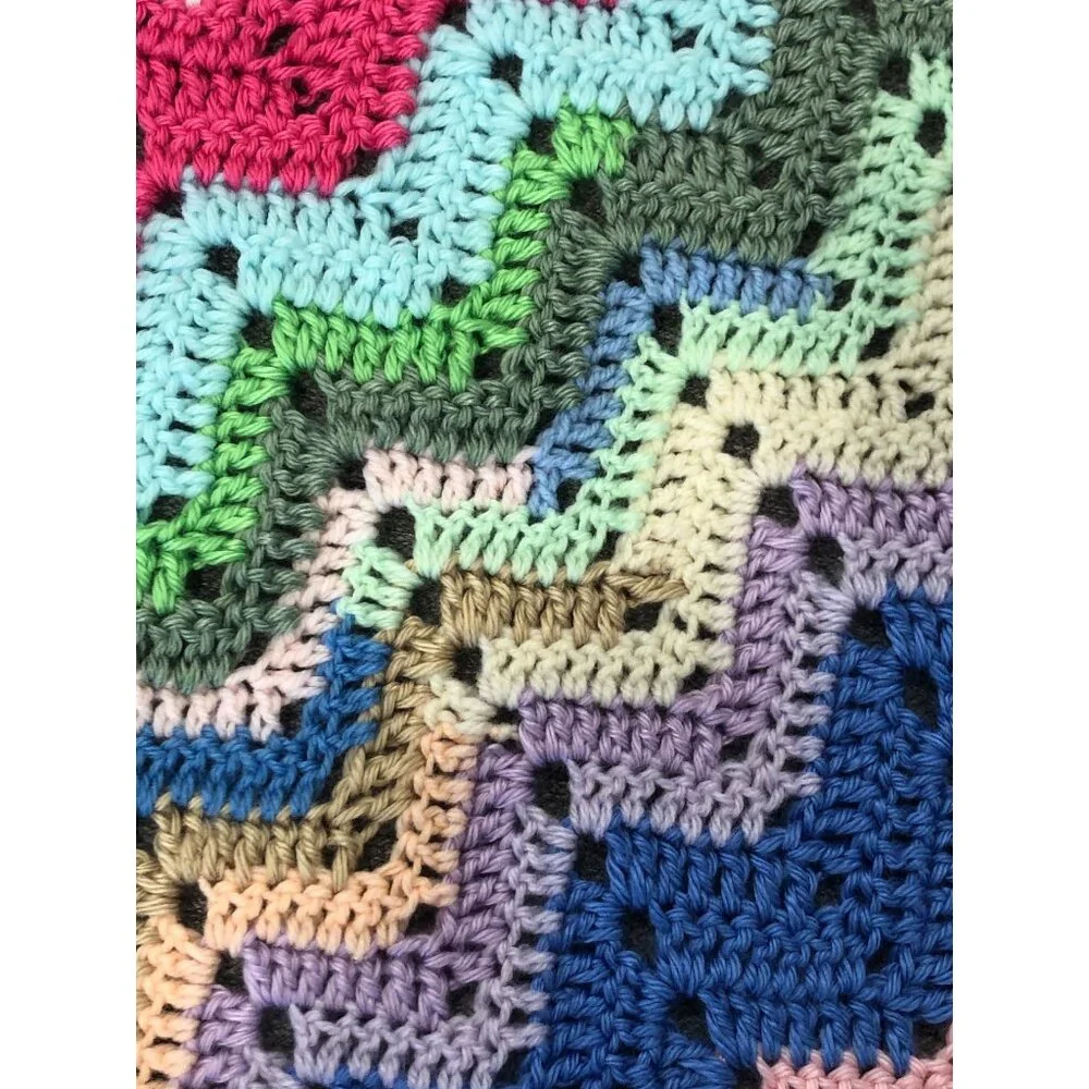 Handmade Multicolor Chevron Crochet Blanket Baby Sofa Throw Lap