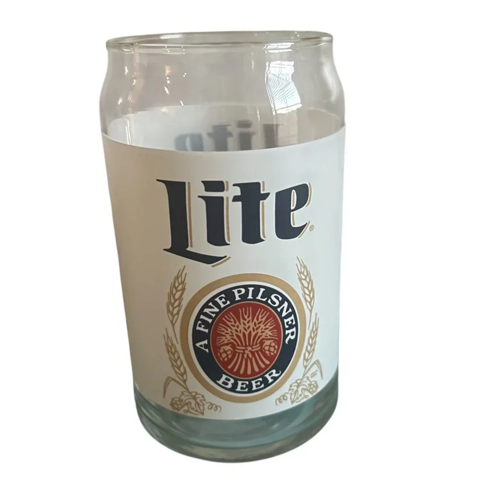 Vintage Miller Lite Can-shaped Pint Glass Beer Home Brewery Pilsner Ale