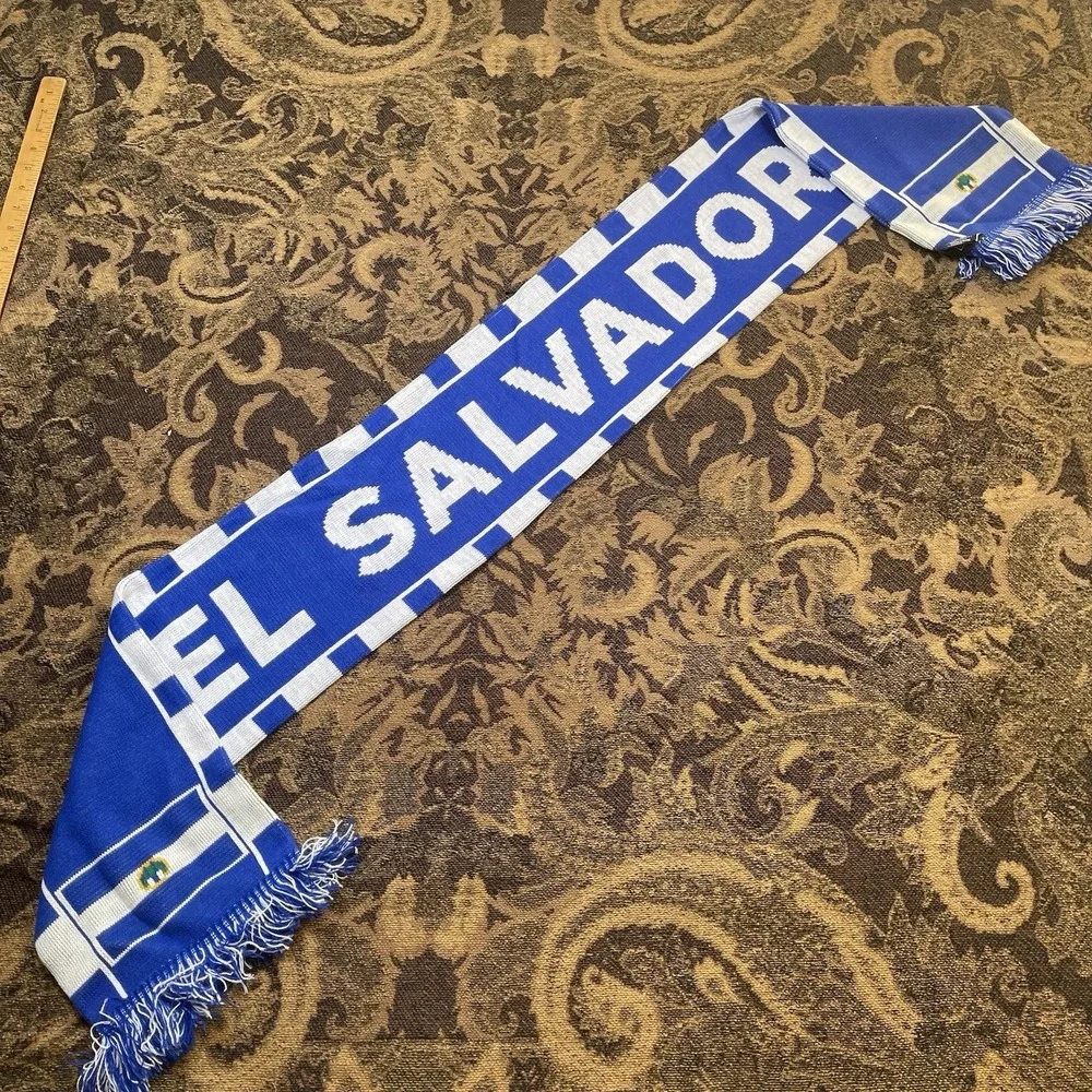 El Salvador Soccer Football Scarf Licensed New Blue White Double Sided New