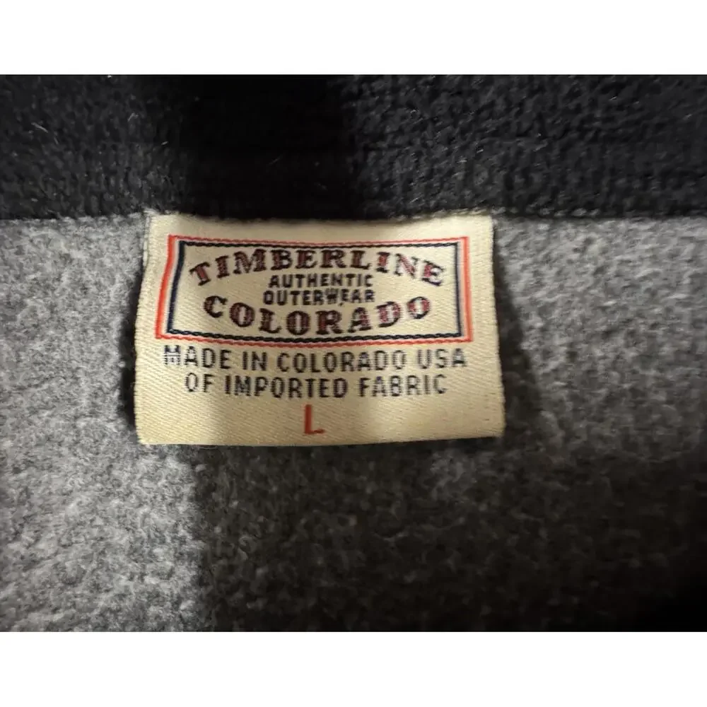 Timberline Colorado Fleece Vest Mens Large USA Made Gray Full Zip Outdoor