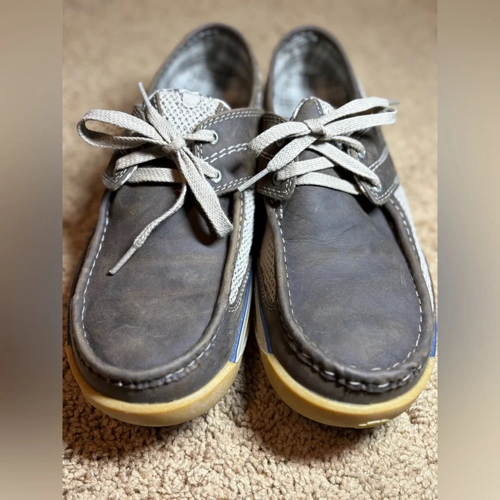 Teva Men's Gray and‎ Tan Boat Shoes