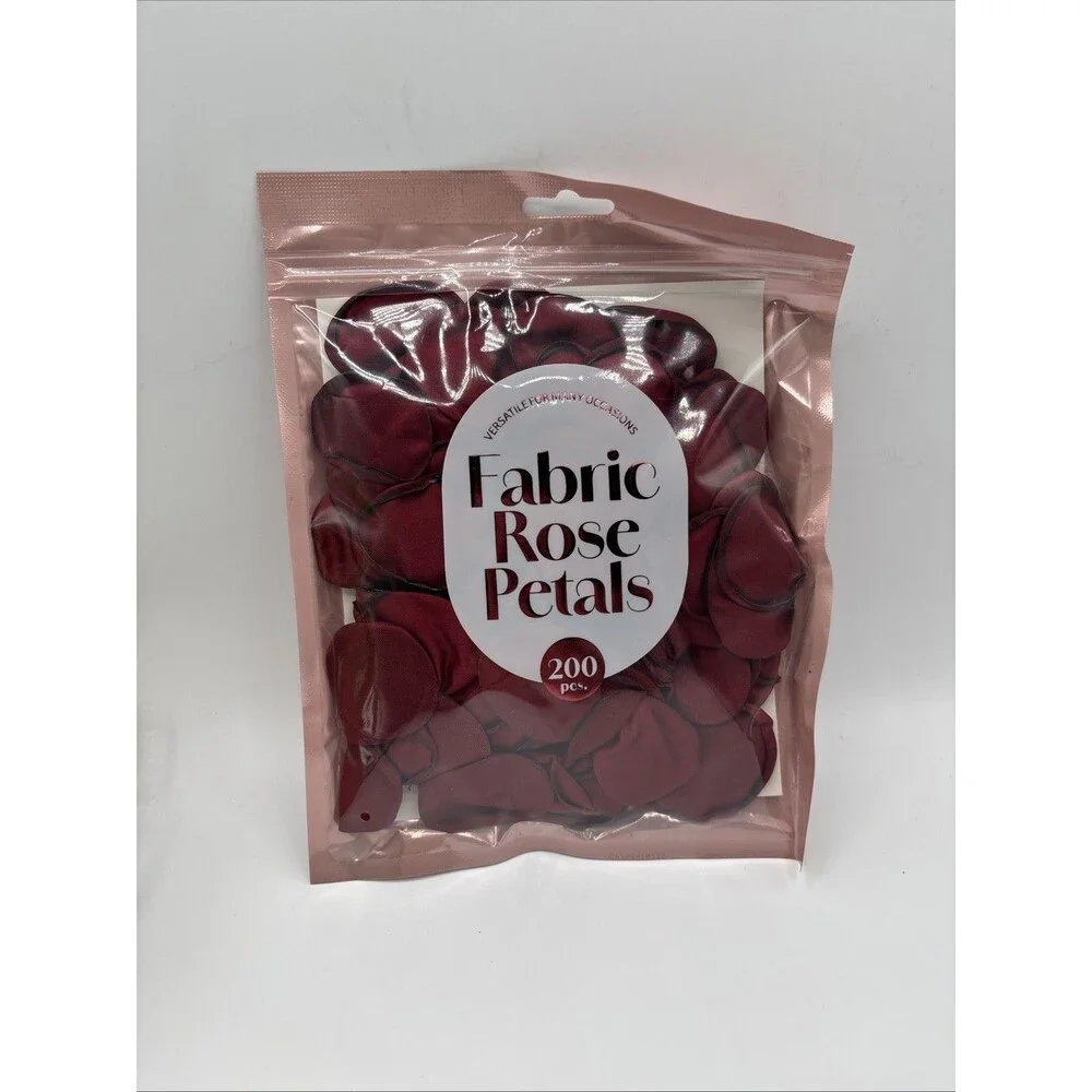 Rose Petals Fabric Burgundy 200Pcs  Wedding Aisle Table Party Decor Love NIP