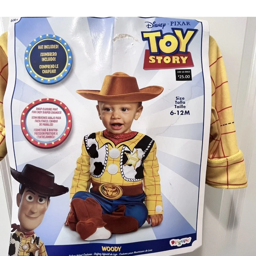Disney Toy Story Woody Costume - Yellow, Blue, Brown