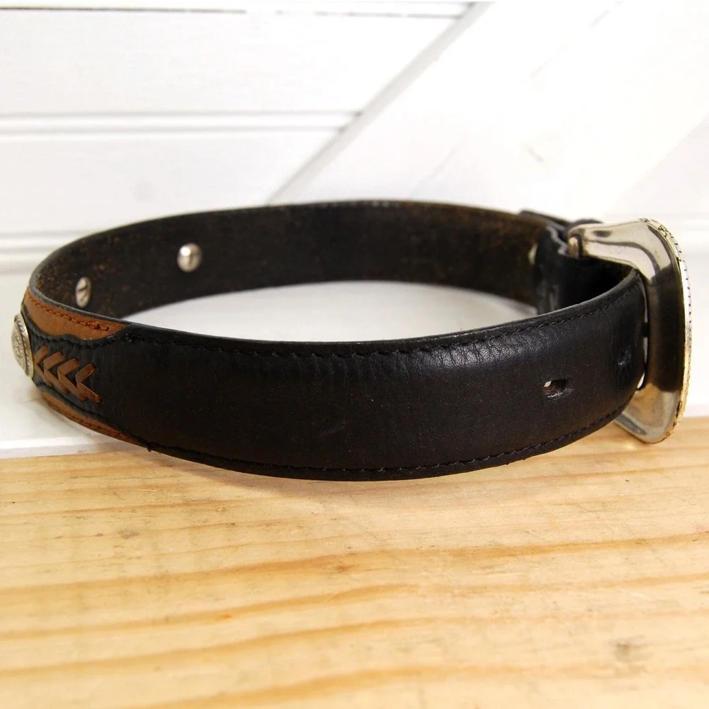 Kids leather belt size 20 small Double S Western belt Unisex youth‎ accessory