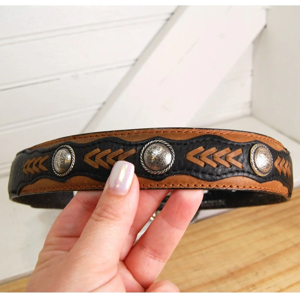 Kids leather belt size 20 small Double S Western belt Unisex youth‎ accessory