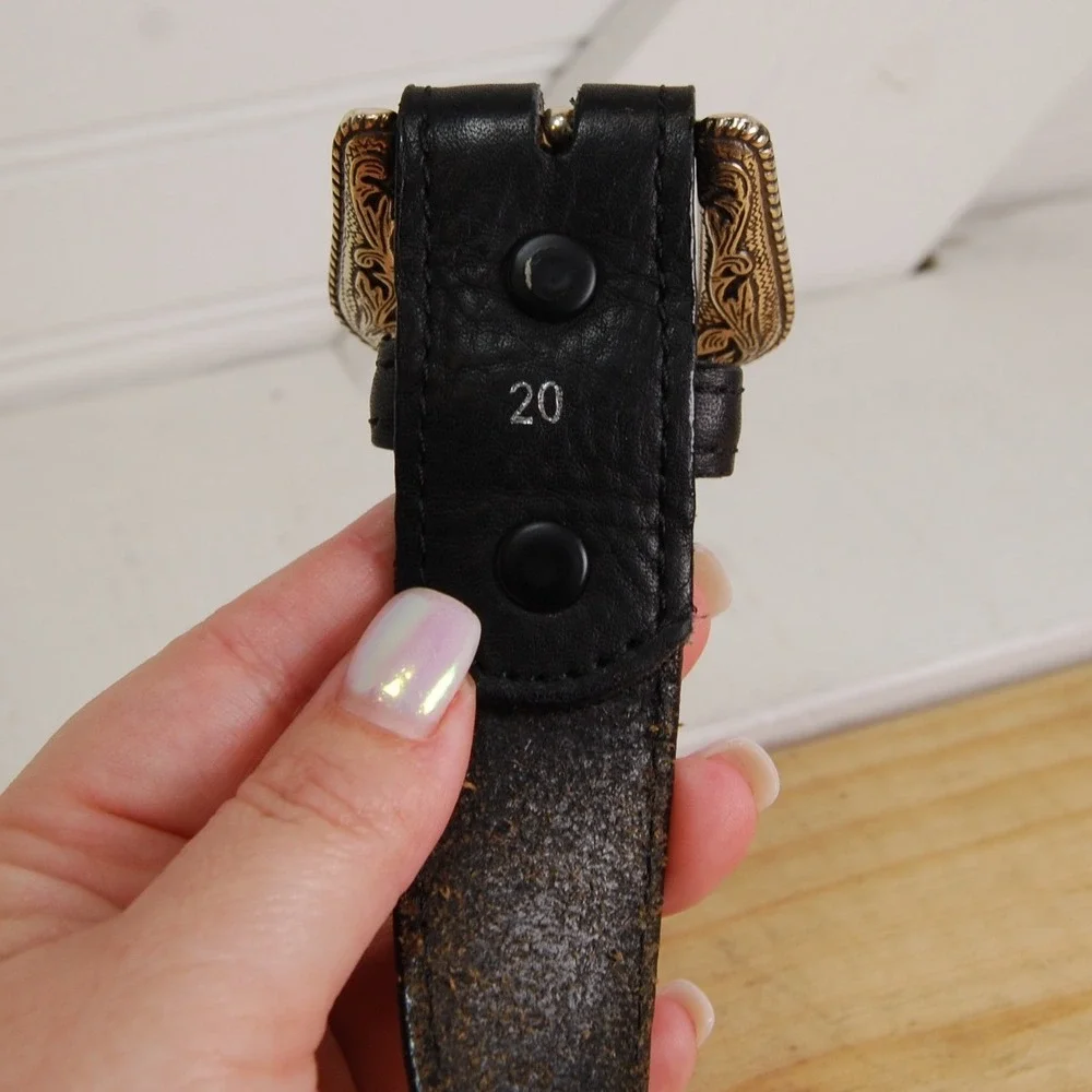 Kids leather belt size 20 small Double S Western belt Unisex youth‎ accessory