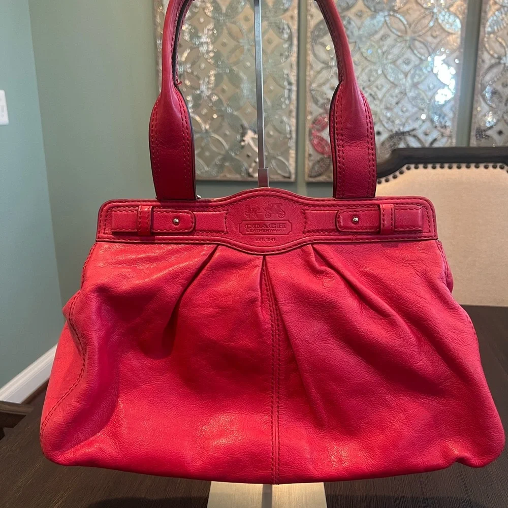 Coach pleated leather