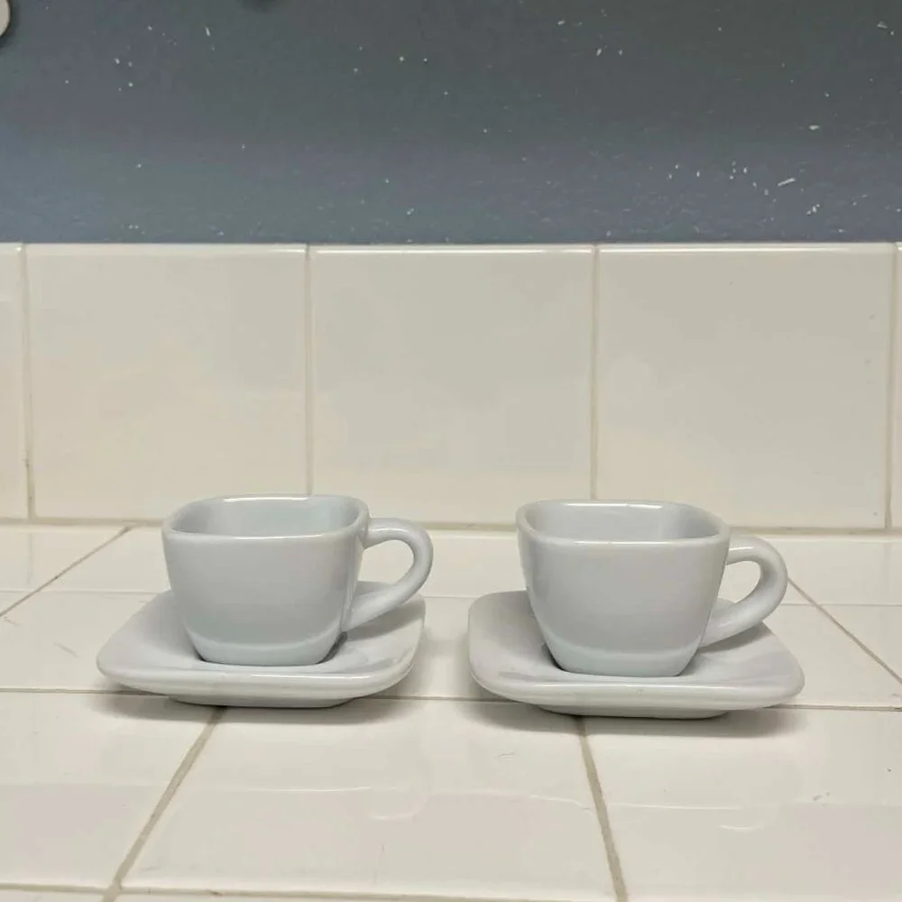 Crate & Barrel cups and saucers