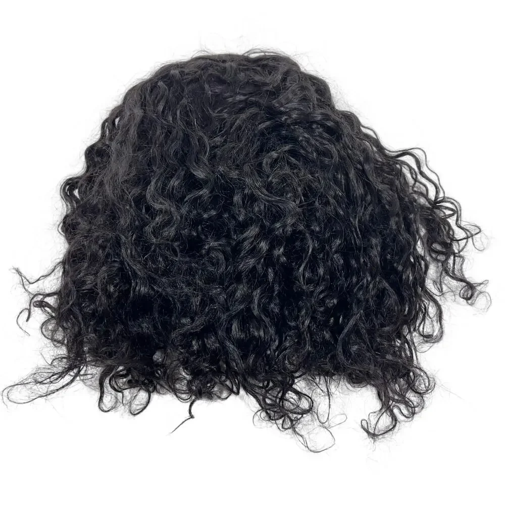 Luvme Hair Short Curly Human Hair Wig Black with Accessories