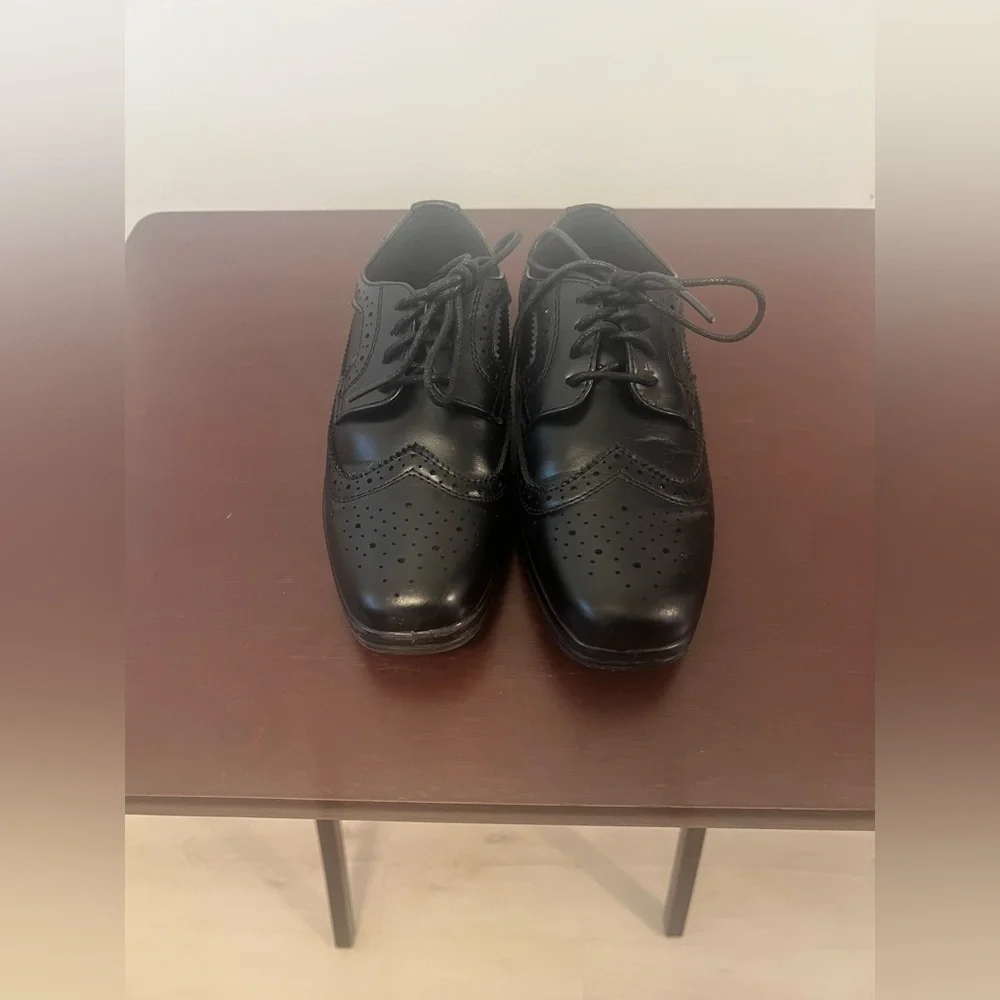Deer Stags Ace Boys Black Dress Shoes Size 13