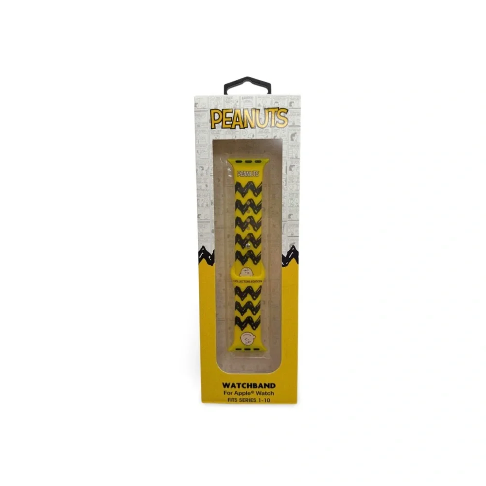 Peanuts Charlie Brown Apple Watch Band Yellow Zigzag Snoopy NWT Series 1-10