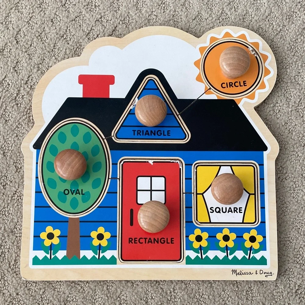 Melissa & Doug Wooden Shapes Knob Puzzle