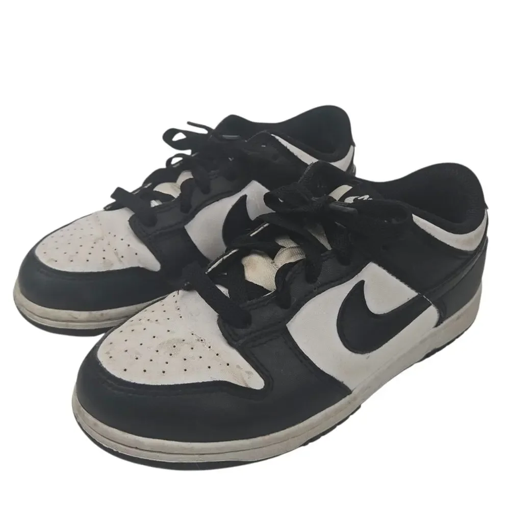 Youth Nike Dunk Low Panda Sneakers Black White Size 3Y