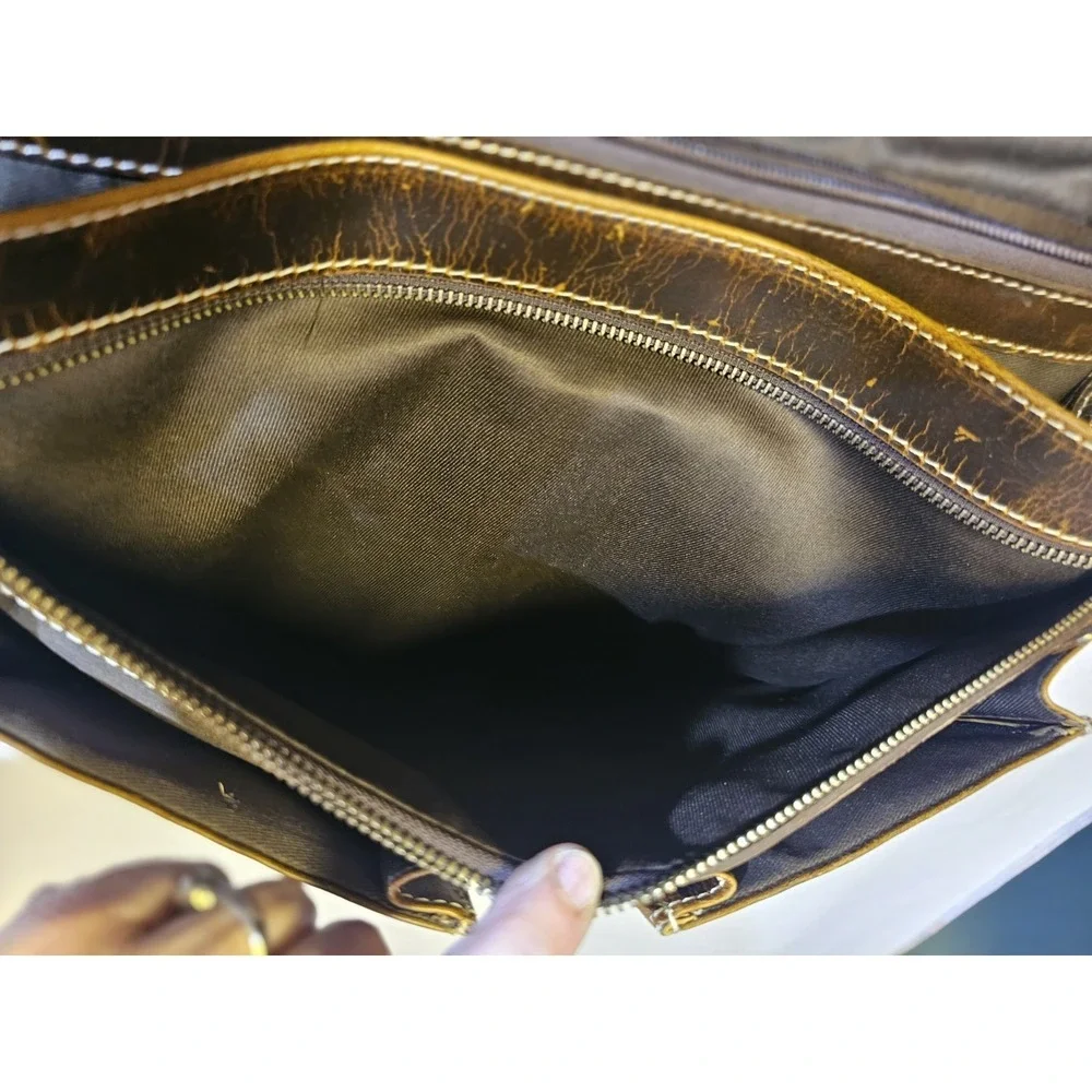 Rustic Town Leather Mens Computer/ Work Bag 15x 10