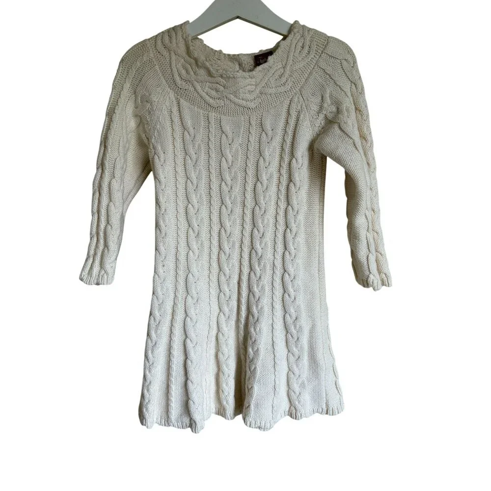 Vintage Baby Gap Wool Blend Cable Knit Sweater Dress Size 3