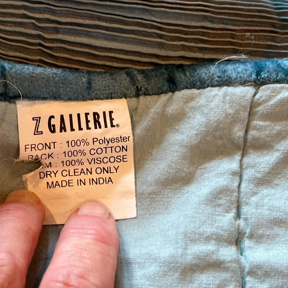 Z Gallerie Gold/Teal Ruched Comforter Set