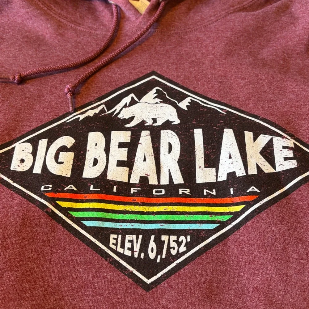 Big Bear Lake California Maroon Hoodie - Men