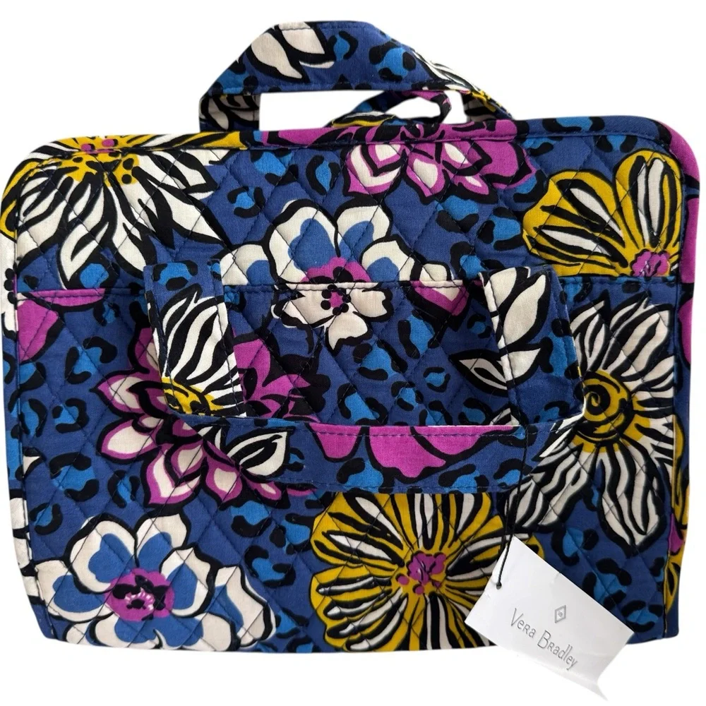 Vera Bradley Blue and Purple Floral Makeup Organizer