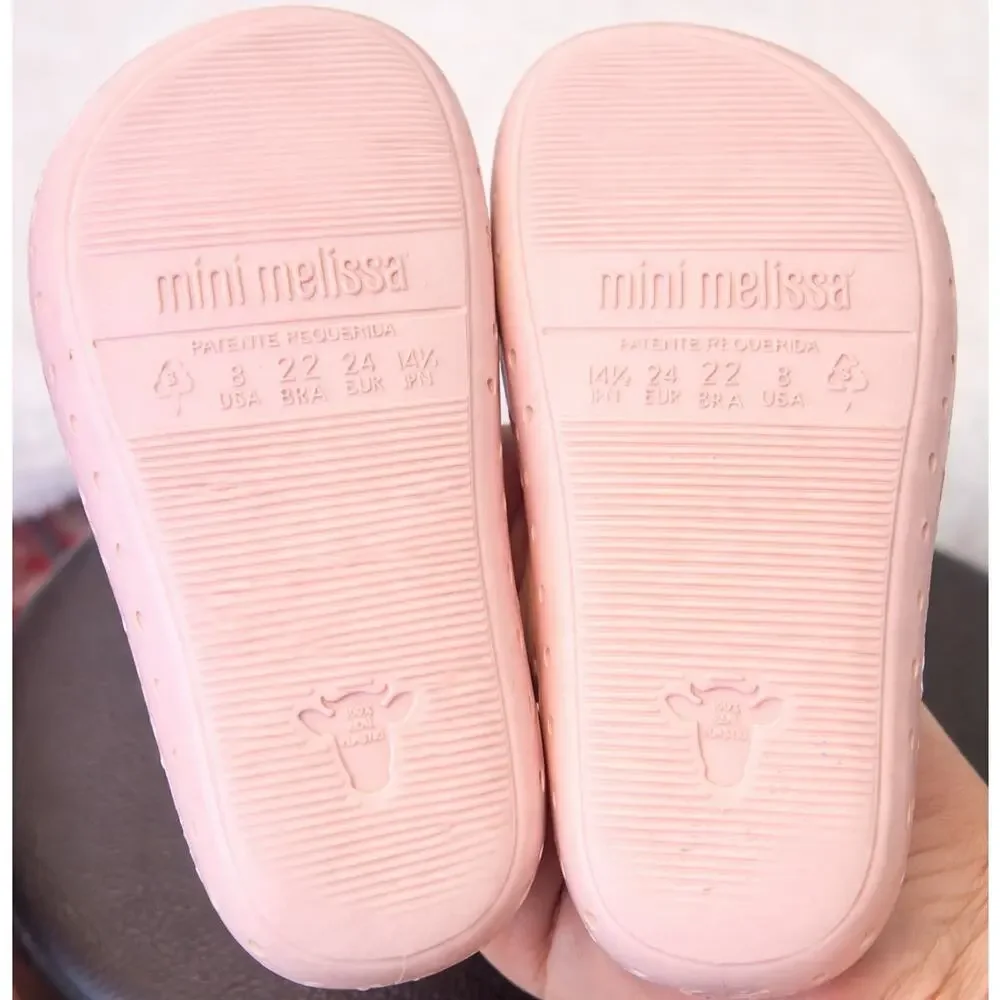 Mini Melissa Furadinha Perforated Flower Mary Jane, Baby Size 8