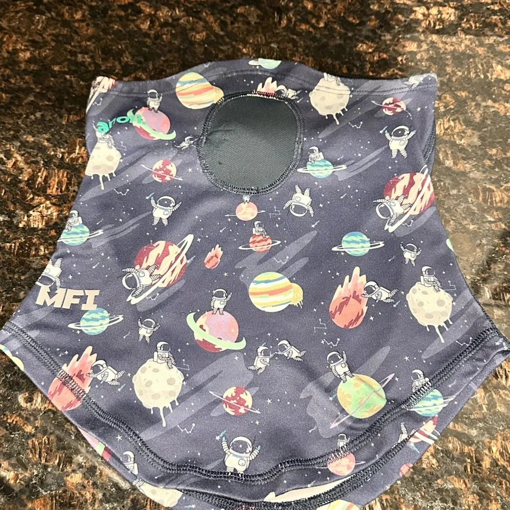 Kids Navy Space Print Neck Gaiter Face Mask - MFI