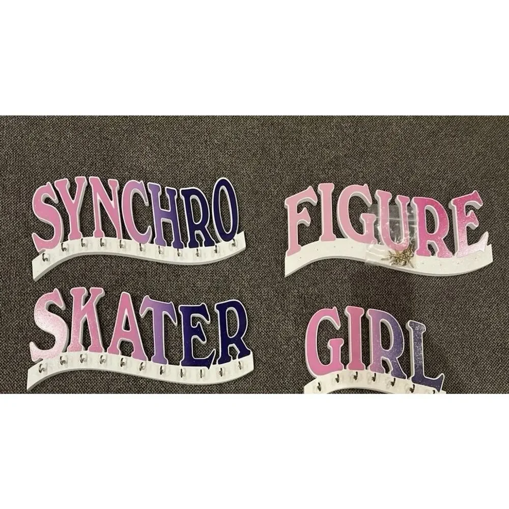 Synchro Figure Skater Girl Metal Hanging Wall Unit. Made In The Usa.