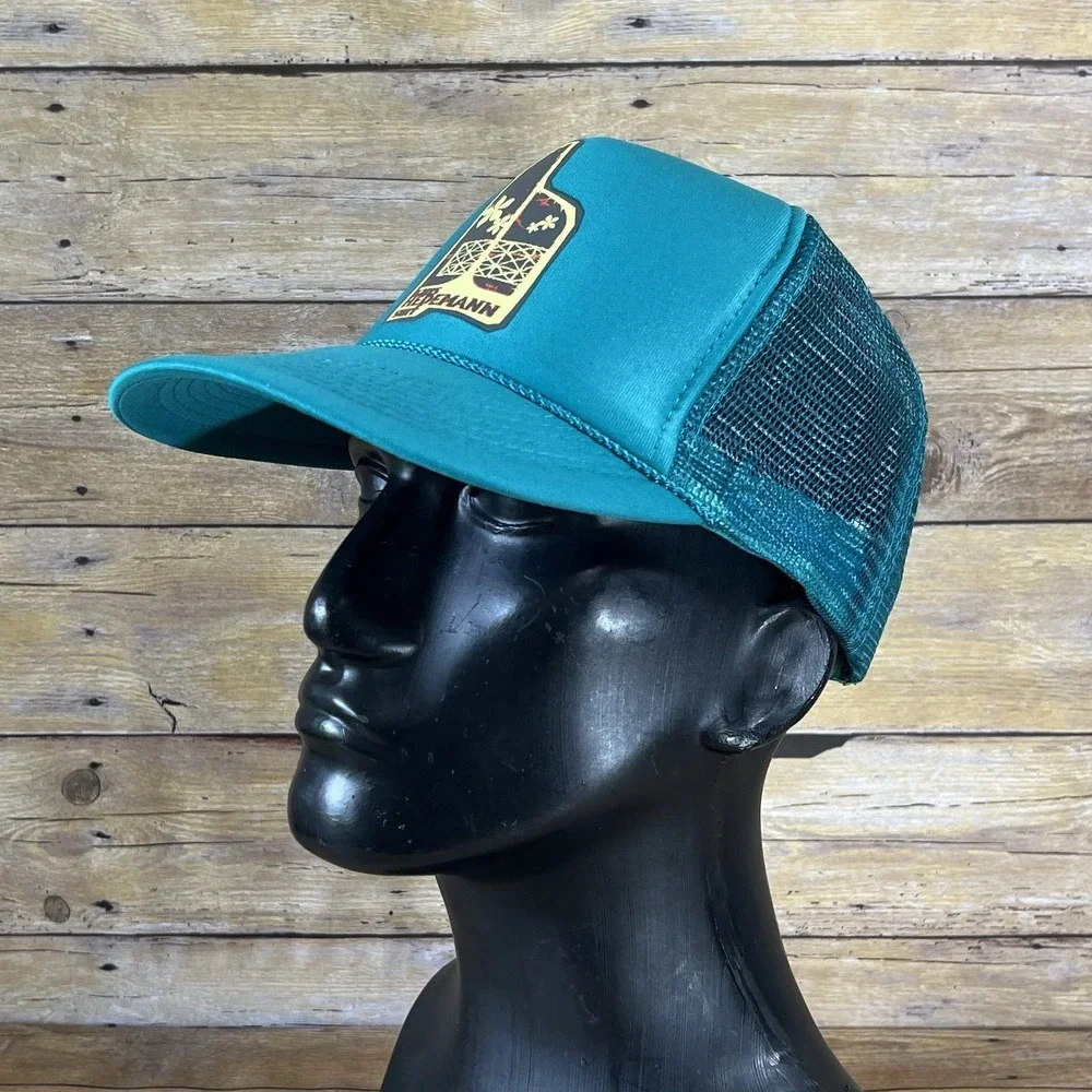 Hans Hedemann Surf School Trucker Hat Teal Blue Mesh Snapback Nissun Cap Vintage