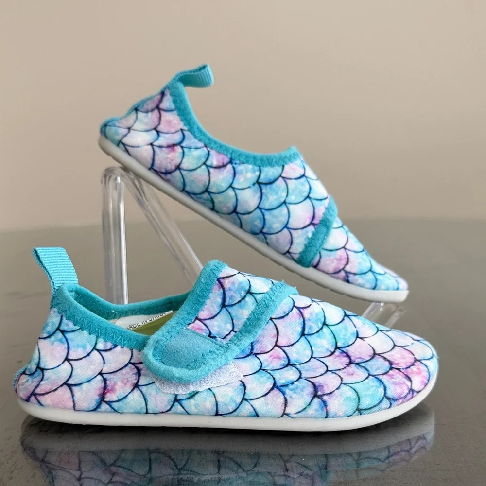 Kids Aqua Mermaid Scale Water Shoes - Teal/Pink. Size 9/10 Toddler.