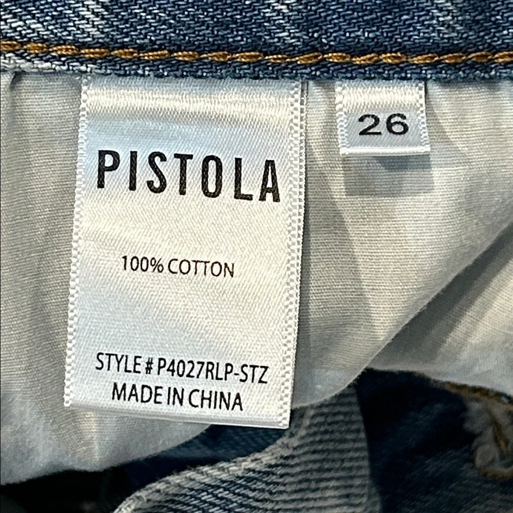 Pistola Devin High Rise Denim Shorts size 26 St. Tropez Blue Distressed