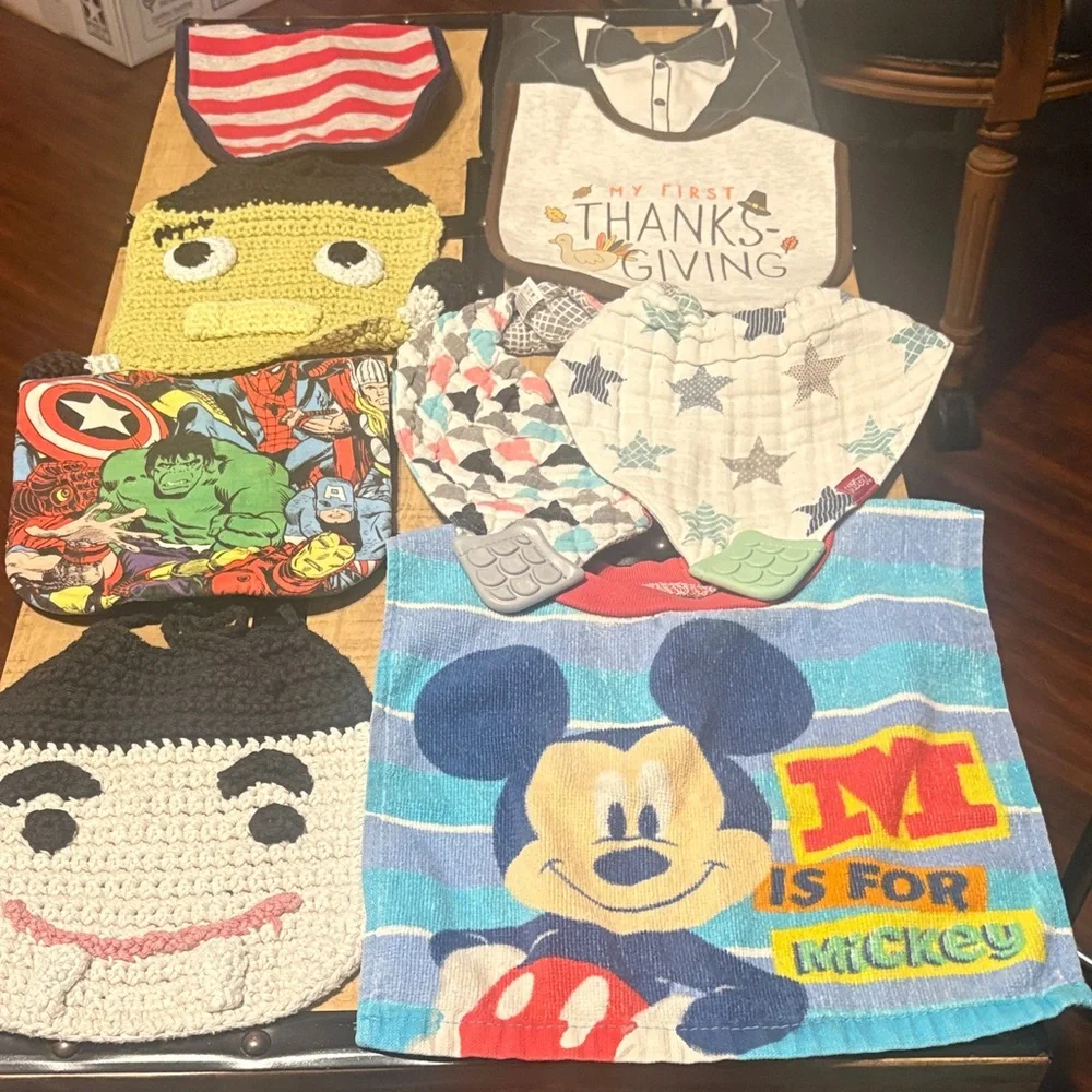 Colorful fun Kids Bib Set