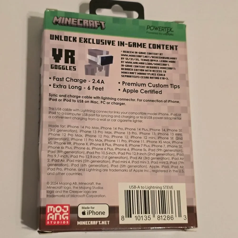 Minecraft charger usb