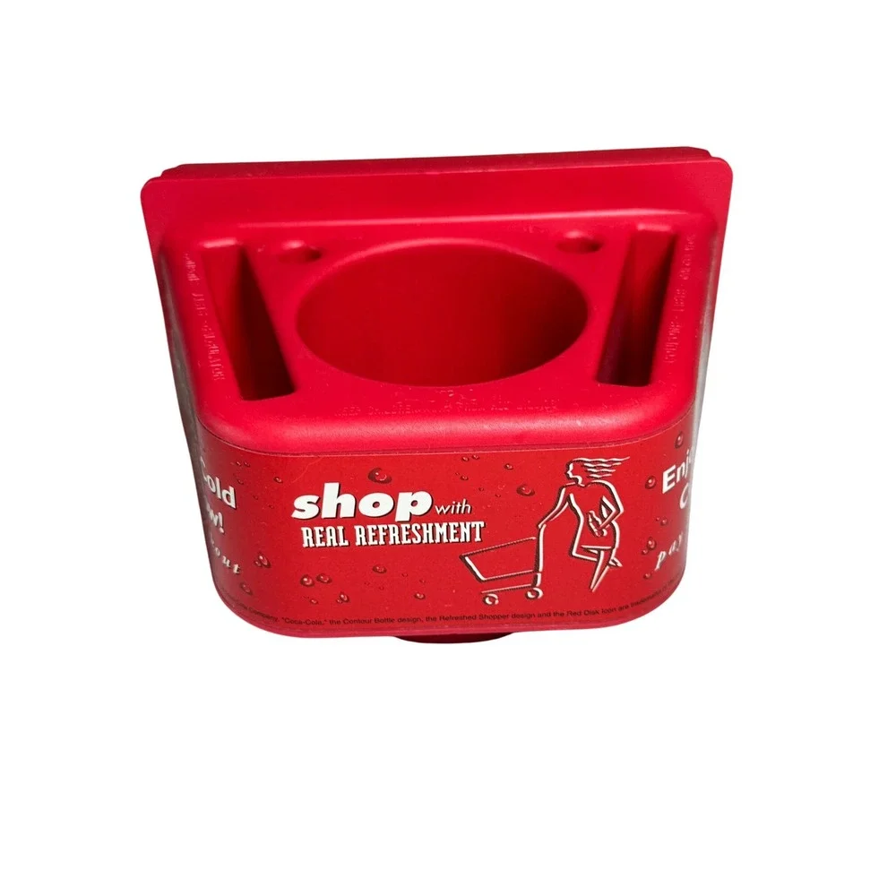 Coca Cola Shopping Cart‎ Caddy Organizer Cup Holder Pouch Red Plastic