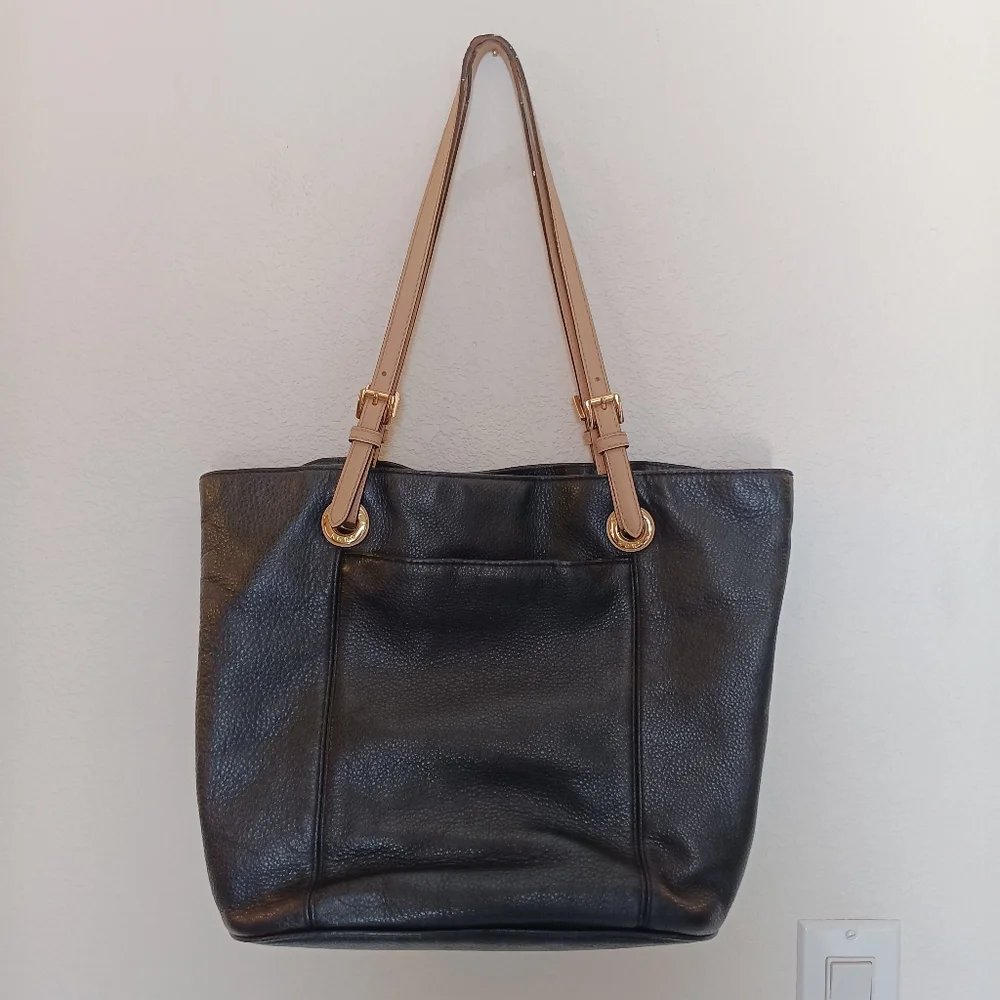 Michael Kors Black and Tan Leather Tote Bag 15