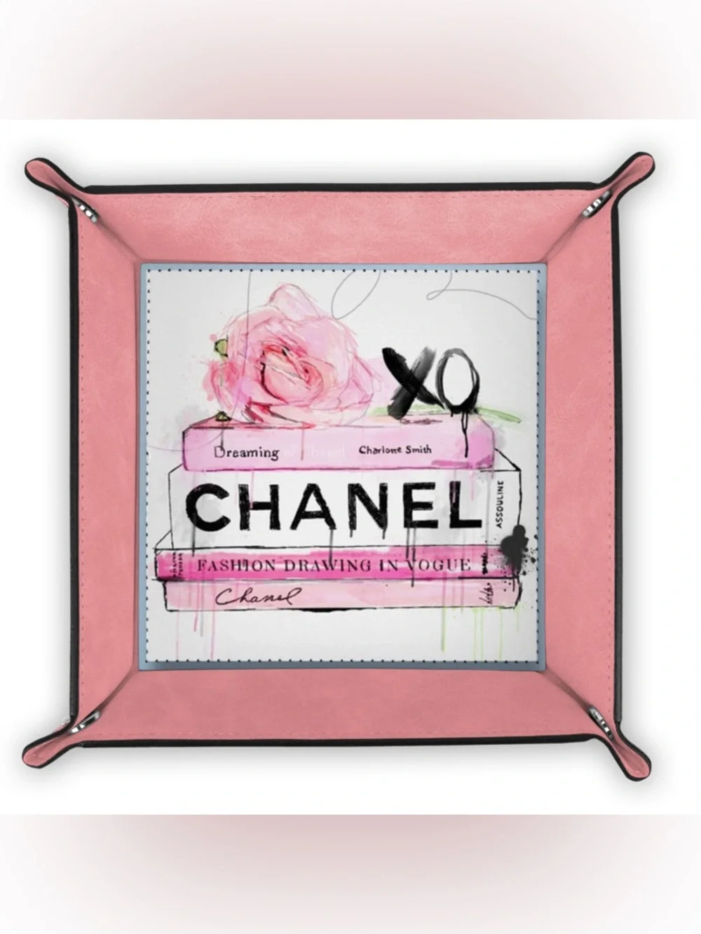 HANDMADE FASHION Foldable PU Leather Accessory Tray With Snap Closure