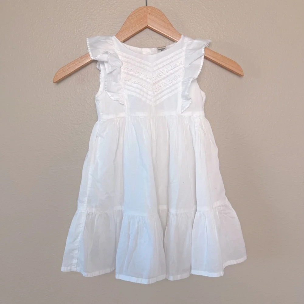 OshKosh B'gosh White Ruffle Tiered Cotton Dress 4