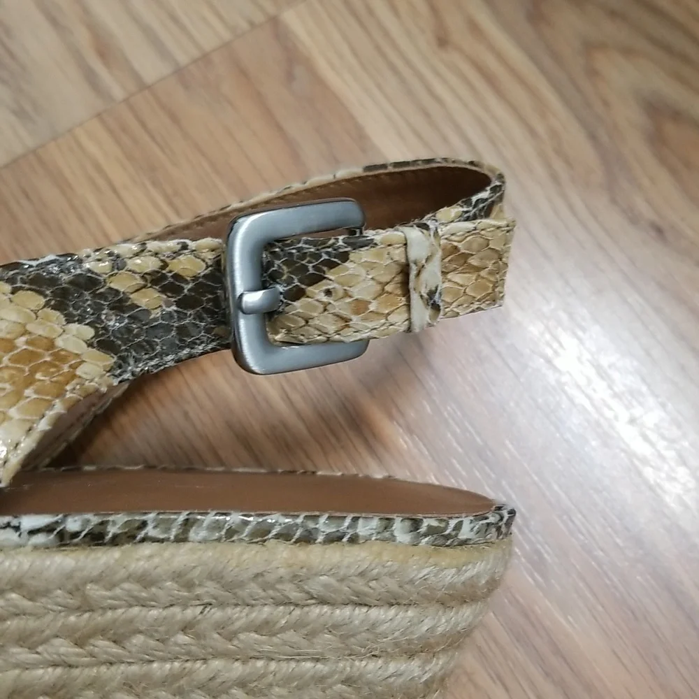 Franco Sarto Camino Espadrilles Snakeskin Heels