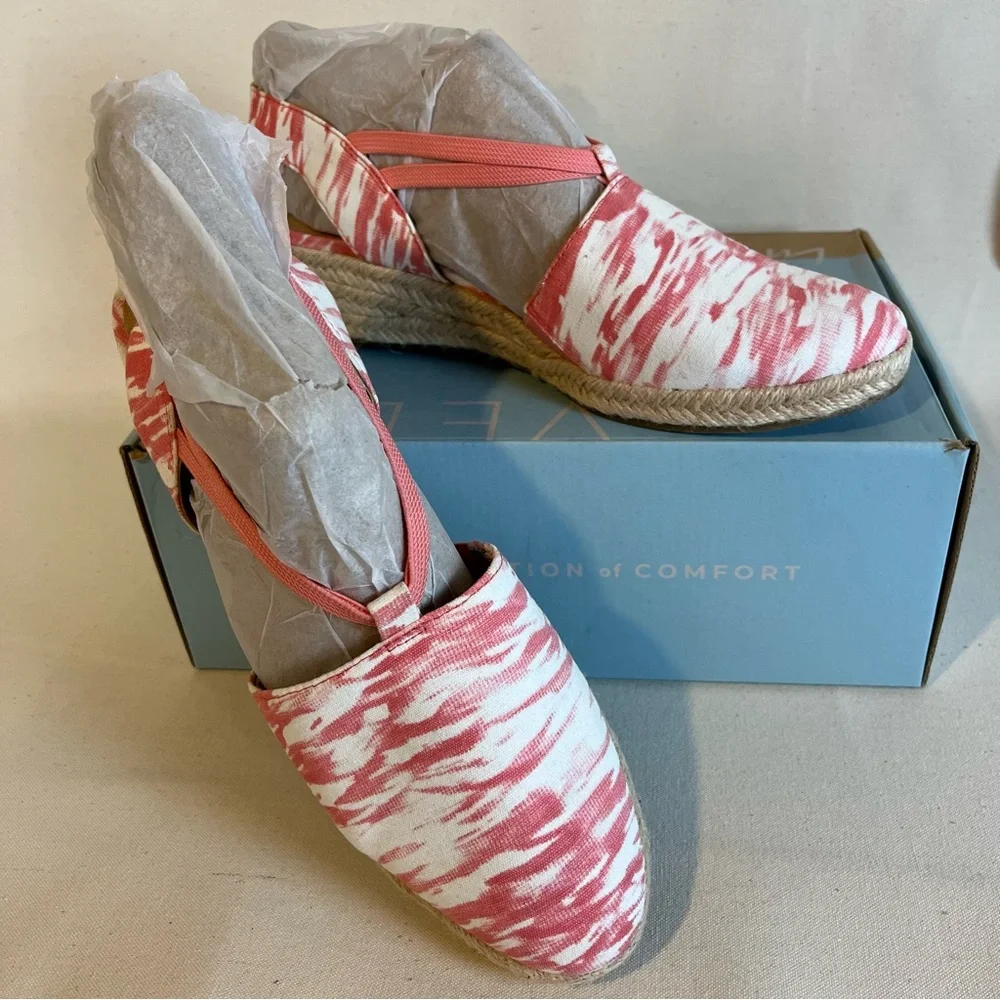 Lifestride Velocity Katrina 2 Pink Blush/Multi 9.5 Espadrille‎ Wedge Sandals